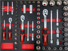 Tool cart with 184pcs tools in 6 drawers